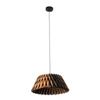 Suspension en bois ajouré motif zigzag noir et naturel – Ø46 cm