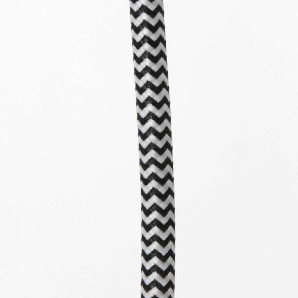 Suspension en bois ajouré motif zigzag noir et naturel – Ø46 cm