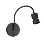 Applique murale noire en métal avec port USB et bras flexible – H33 cm
