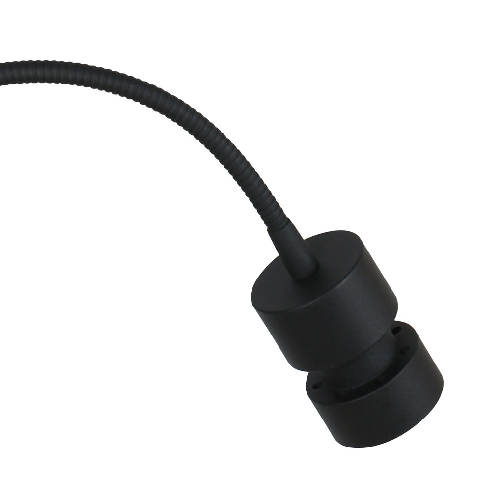 Applique murale noire en métal avec port USB et bras flexible – H33 cm