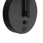 Applique murale noire en métal avec port USB et bras flexible – H33 cm