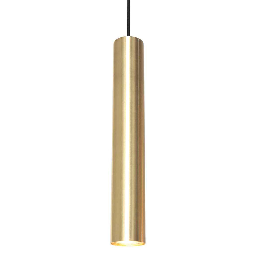 Suspension cylindrique en métal doré avec lumière réglable – Ø10,5 cm