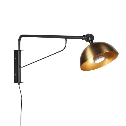 Applique murale en métal noir et bronze à bras articulé – 68 cm
