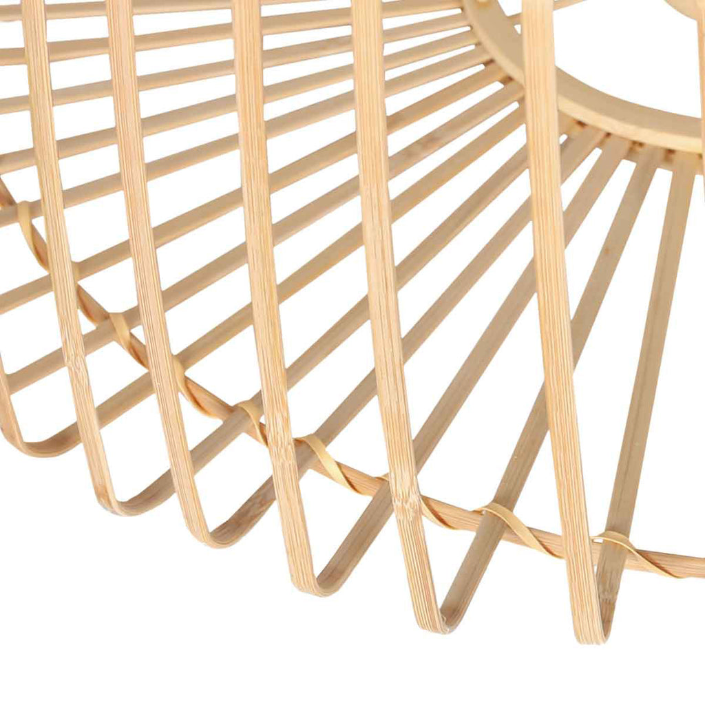 Suspension en rotin naturel ajouré et métal noir – Ø40 cm