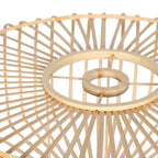 Suspension en bambou ajouré et métal noir pour salon – Ø60 cm