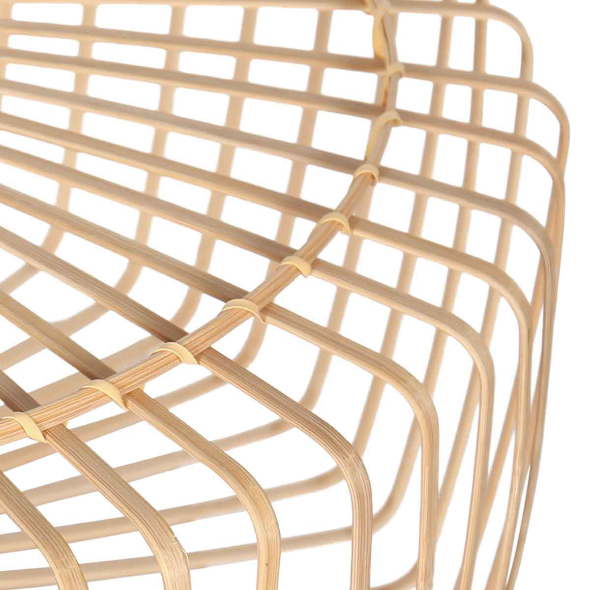 Suspension en bambou ajouré et métal noir pour salon – Ø60 cm