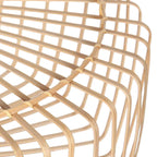 Suspension en bambou ajouré et métal noir pour salon – Ø60 cm
