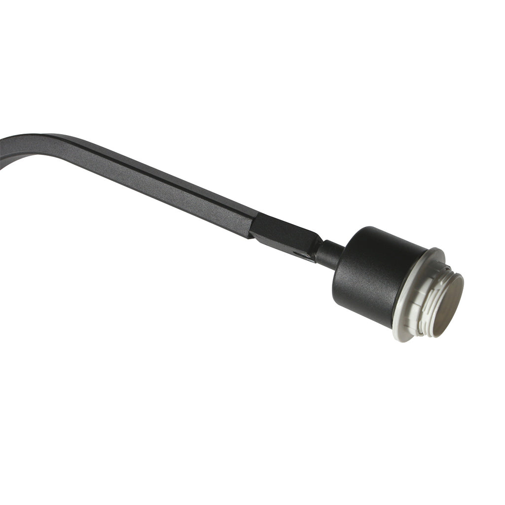 Lampadaire en métal noir avec abat-jour naturel tressé – H173 cm
