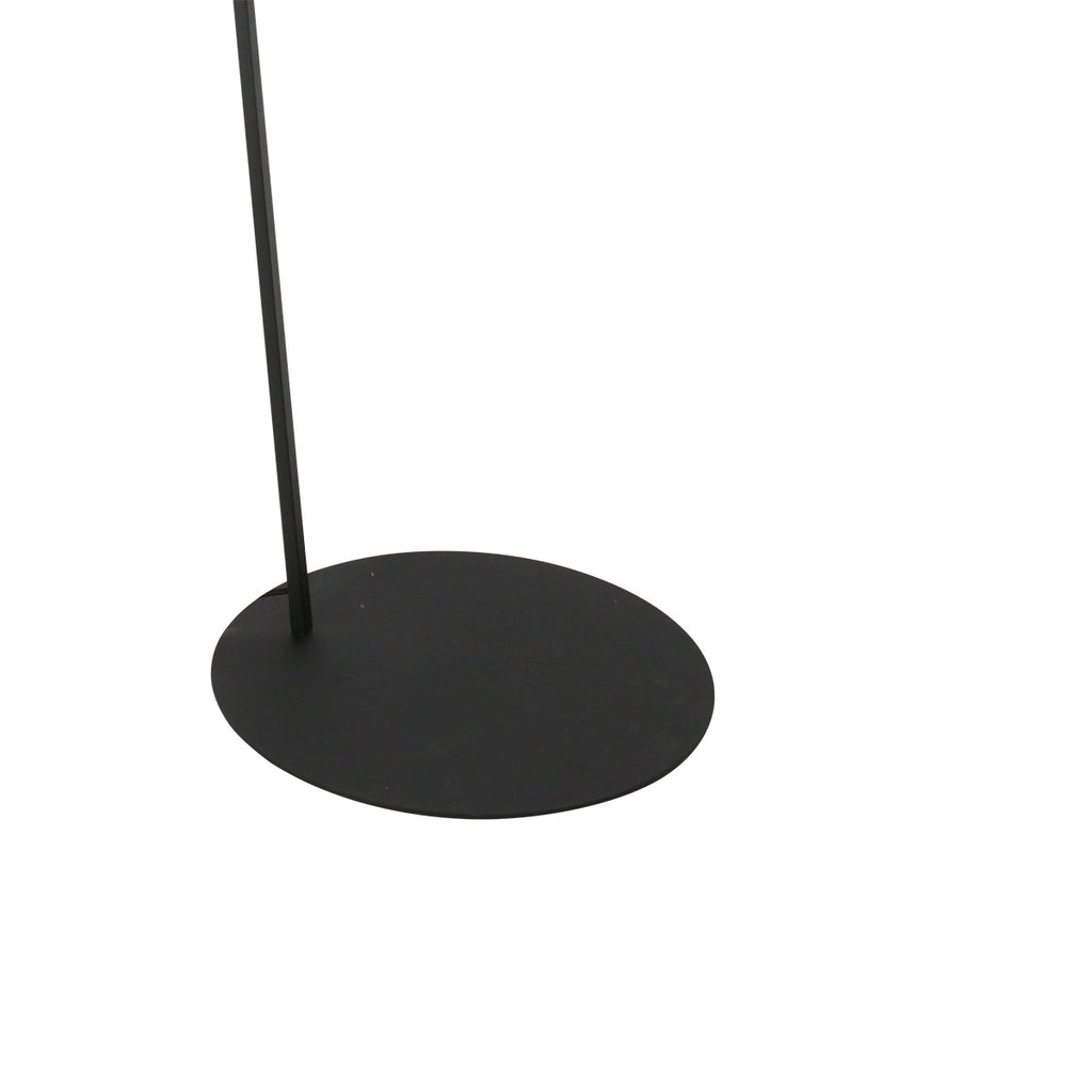 Lampadaire en métal noir avec abat-jour naturel tressé – H173 cm