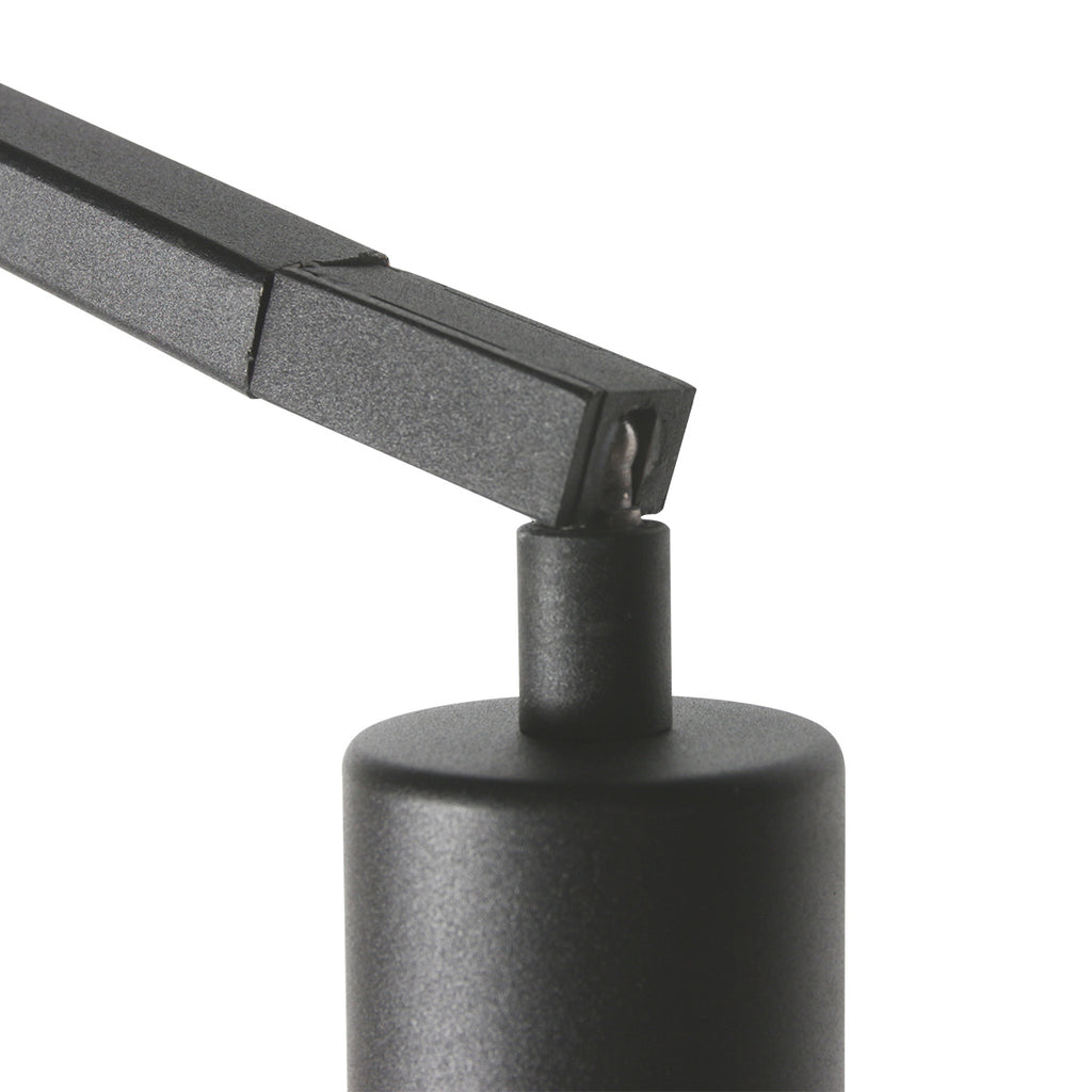 Lampadaire en métal noir bras coudé et abat-jour blanc – H173 cm