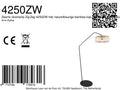 Lampadaire en métal noir avec abat-jour en rotin naturel – H173 cm