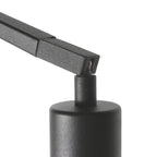 Lampadaire en métal noir bras déporté abat-jour écru – H173 cm