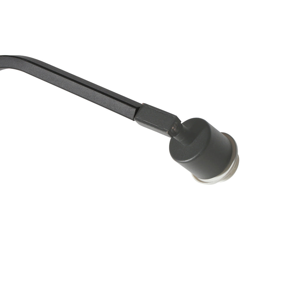 Lampadaire en métal noir bras déporté abat-jour écru – H173 cm