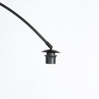 Lampadaire arc en métal noir abat-jour fibres naturelles – H210 cm