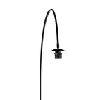 Lampadaire arc en métal noir abat-jour fibres naturelles – H210 cm