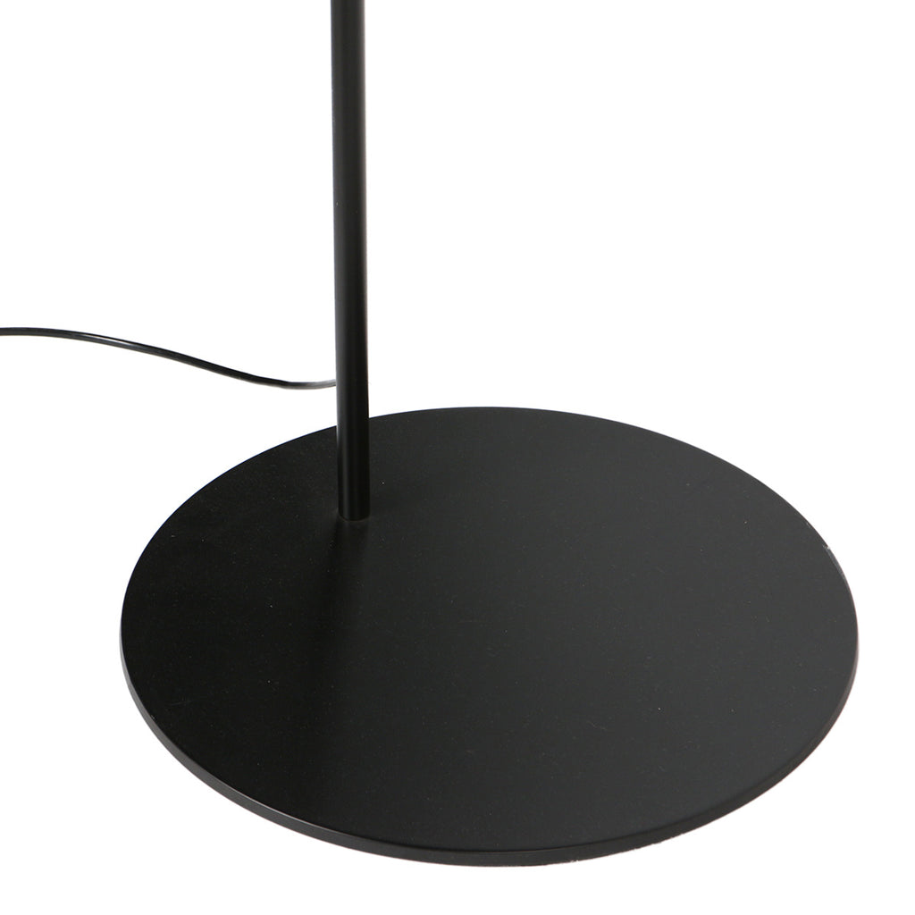 Lampadaire en métal noir avec abat-jour en rotin tressé naturel – H190 cm