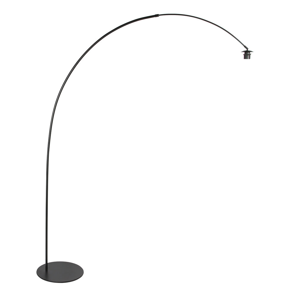 Lampadaire en métal noir avec abat-jour en rotin tressé naturel – H190 cm