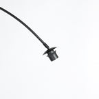Lampadaire arqué en métal noir abat-jour rotin naturel – H193 cm