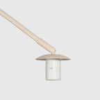 Lampadaire arc en rotin tressé crème avec abat-jour rond – H240 cm