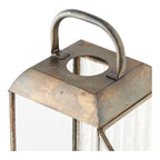 Lanterne en métal aspect laiton et verre strié à poser – H60 cm