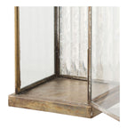 Lanterne en métal aspect laiton et verre strié à poser – H60 cm
