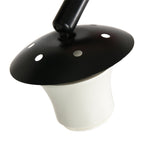 Lampadaire arqué en métal noir abat-jour dôme verre fumé – H230 cm