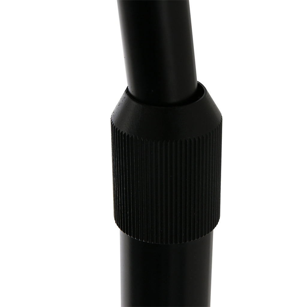 Lampadaire arqué en métal noir abat-jour dôme verre fumé – H230 cm