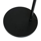 Lampadaire arqué en métal noir abat-jour dôme verre fumé – H230 cm