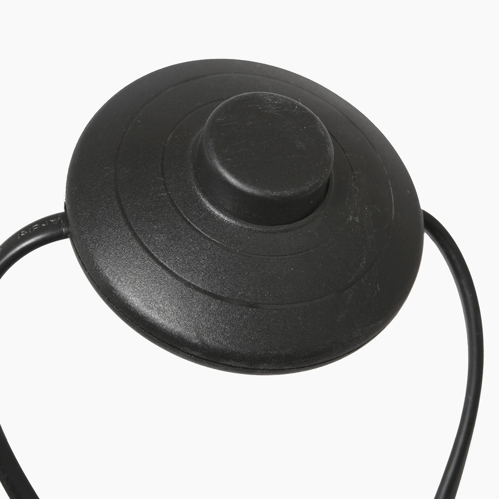 Lampadaire arqué en métal noir abat-jour dôme verre fumé – H230 cm