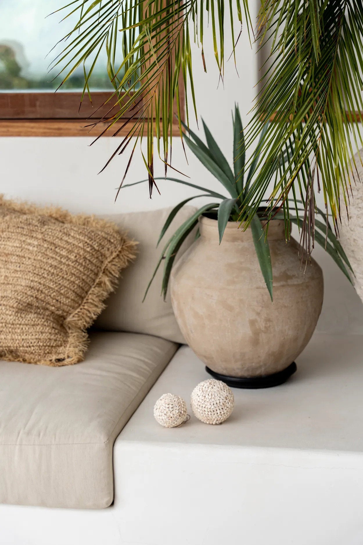 Boule décorative en coquillages blancs – Ø12 cm