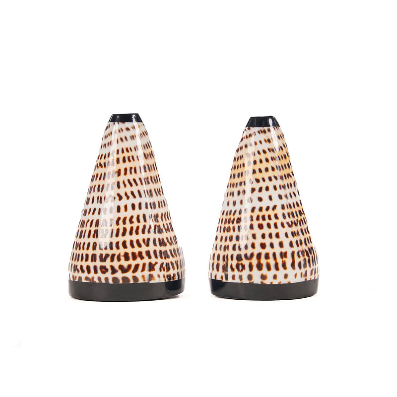 Salière et poivrière coquillage naturel noir – Set de 2