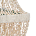 Suspension en coquillages beige en cascade pour salon – H85 cm
