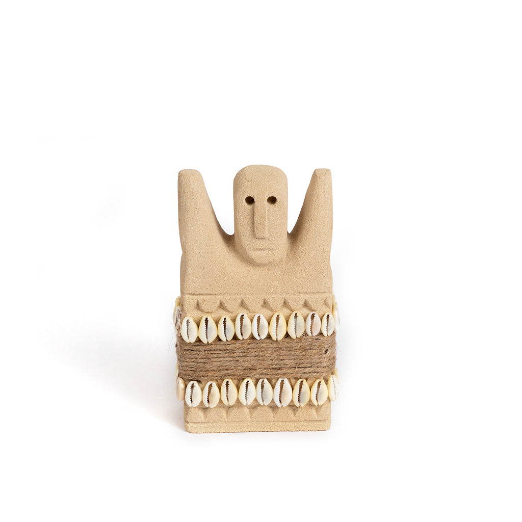 Statue décorative en grès avec coquillages – 14x8 cm