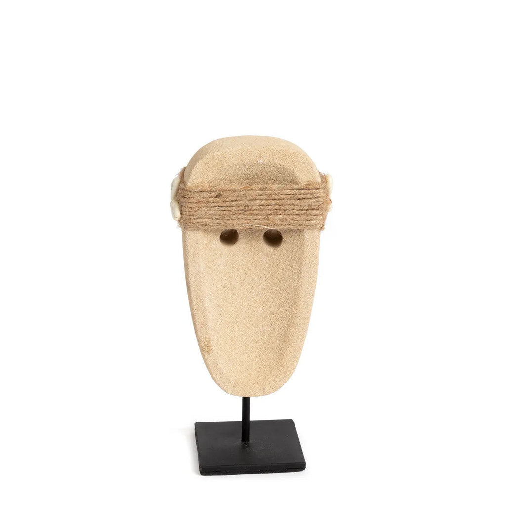 Statue en grès ovale avec coquillages – Naturel