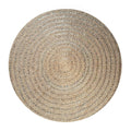 Tapis rond en herbiers marins naturel 150 cm bohème
