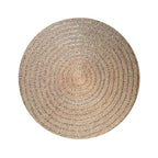 Tapis rond en jonc de mer tressé motif cercles naturels – Ø200 cm