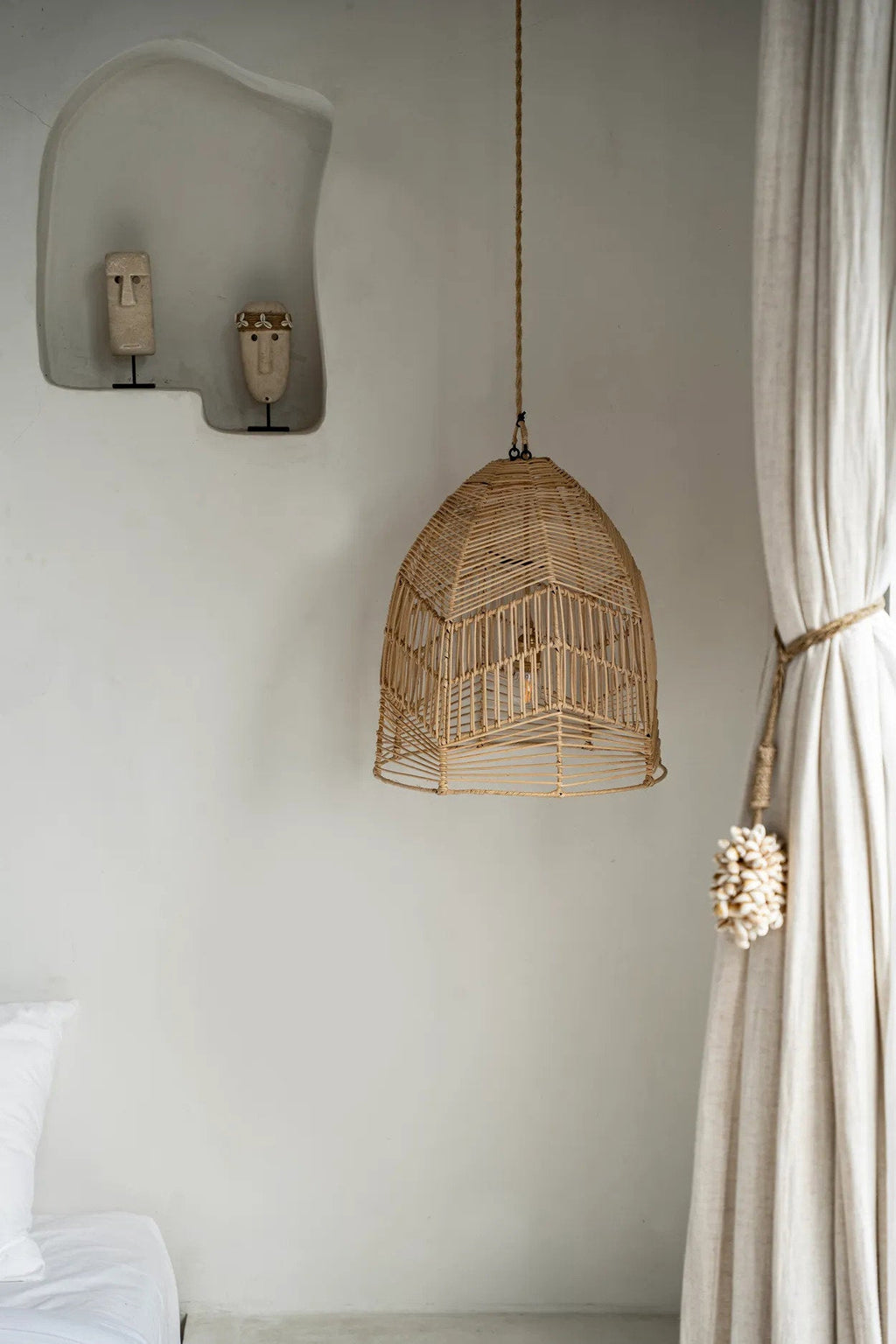 Suspension dôme en rotin tressé naturel – Ø40 cm