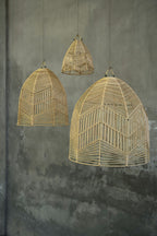 Suspension dôme en rotin tressé naturel – Ø40 cm