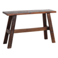 Banc en bois recyclé brun au look industriel rustique – 85x20 cm