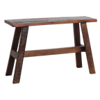 Banc en bois recyclé brun au look industriel rustique – 85x20 cm