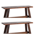 Banc en bois recyclé brun au look industriel rustique – 85x20 cm