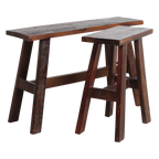 Banc en bois recyclé brun au look industriel rustique – 85x20 cm