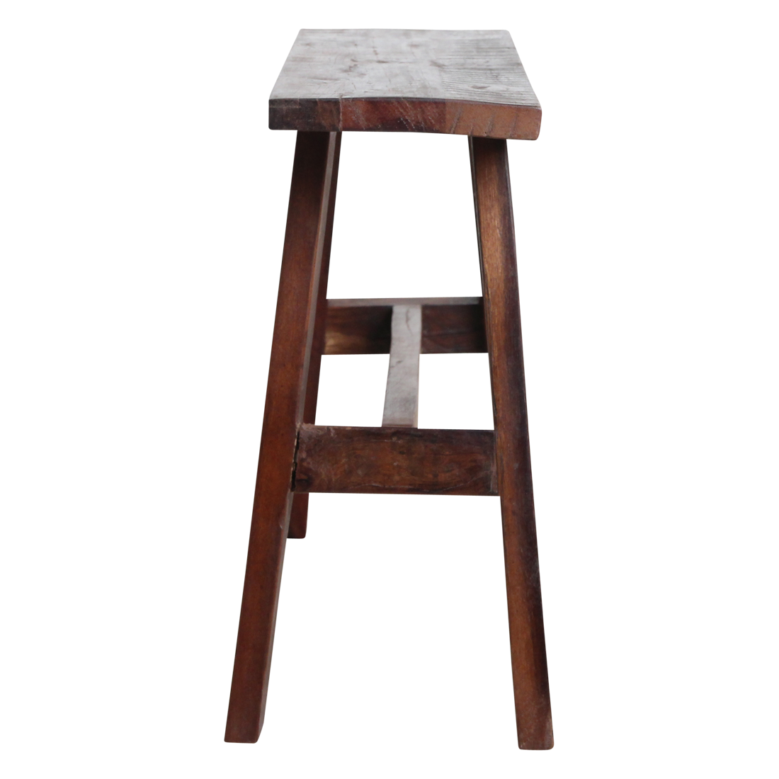 Banc en bois recyclé brun au look industriel rustique – 85x20 cm