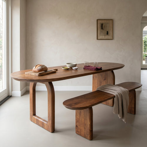 Banc en bois de manguier brun pour salle à manger – 180x35 cm