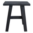 Banc en bois recyclé noir silhouette A pour entrée ou salon – 45x20 cm