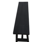 Banc en bois noir recyclé avec pieds en A pour entrée ou salon – 85x20 cm