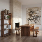 Étagère en bois recyclé marron à montants épais – 100x37 cm