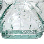 Verre tiki sculpté en verre recyclé transparent bleu