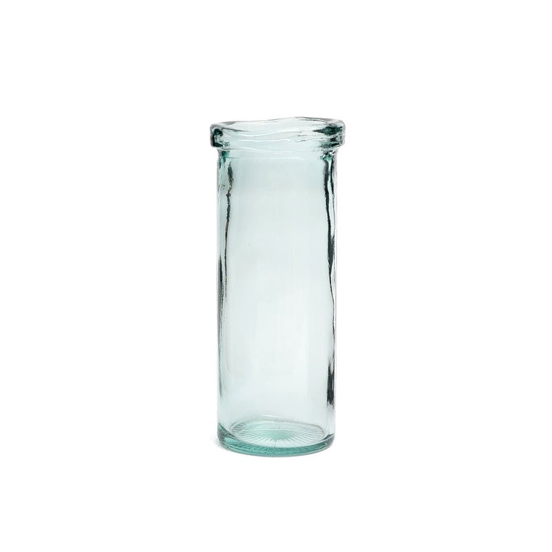 Vase en verre recyclé bleu 36 cm – Design épuré