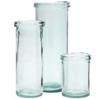 Vase en verre recyclé bleu 36 cm – Design épuré